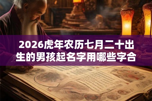 2026虎年农历七月二十出生的男孩起名字用哪些字合适