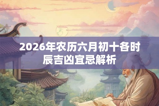2026年农历六月初十各时辰吉凶宜忌解析