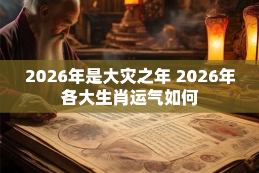 2026年是大灾之年 2026年各大生肖运气如何