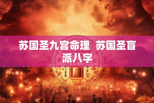 苏国圣九宫命理  苏国圣盲派八字
