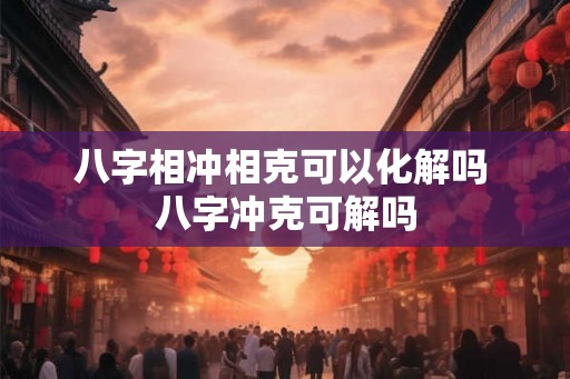 八字相冲相克可以化解吗 八字冲克可解吗 八字相冲相克可以化解吗 八字冲克可解吗