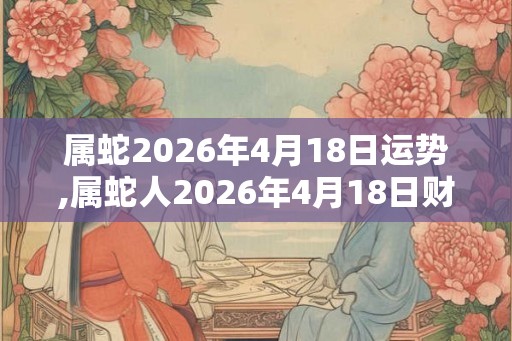 属蛇2026年4月18日运势,属蛇人2026年4月18日财运,生肖蛇2026年4月18日运势
