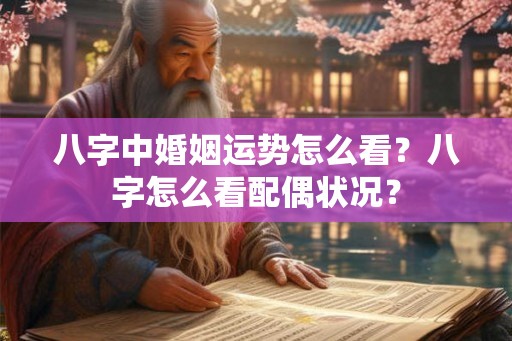 八字中婚姻运势怎么看？八字怎么看配偶状况？