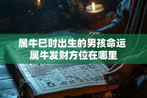 属牛巳时出生的男孩命运 属牛发财方位在哪里 属牛巳时出生的男孩命运 属牛发财方位在哪里