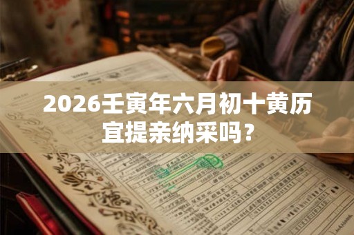 2026壬寅年六月初十黄历宜提亲纳采吗？