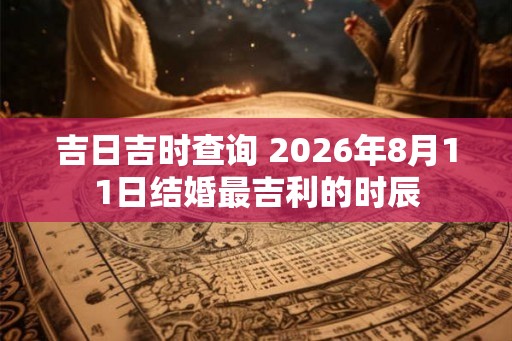 吉日吉时查询 2026年8月11日结婚最吉利的时辰