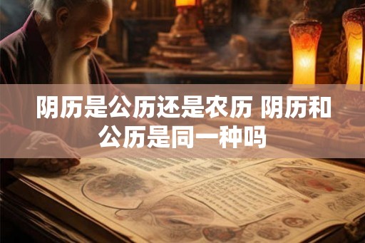 阴历是公历还是农历 阴历和公历是同一种吗