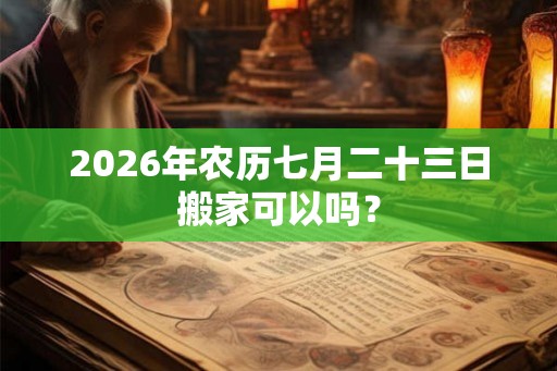 2026年农历七月二十三日搬家可以吗？