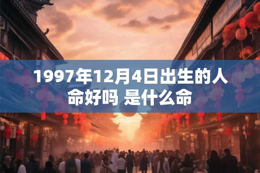 1997年12月4日出生的人命好吗 是什么命