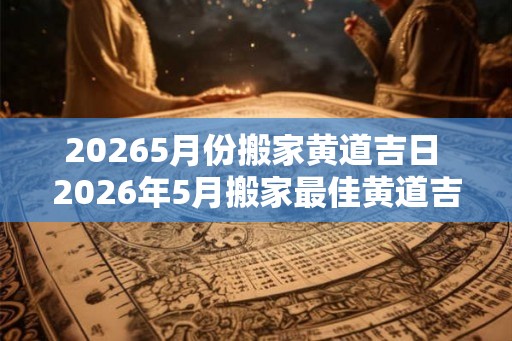 20265月份搬家黄道吉日 2026年5月搬家最佳黄道吉日