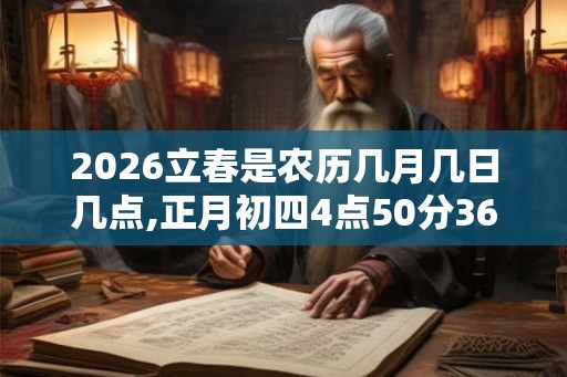 2026立春是农历几月几日几点,正月初四4点50分36秒