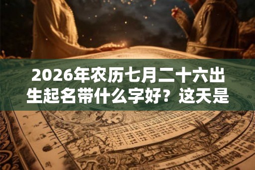 2026年农历七月二十六出生起名带什么字好？这天是吉日吗？