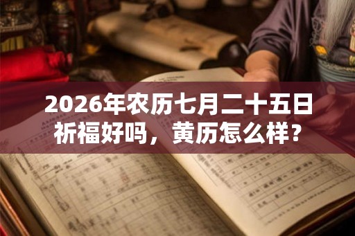 2026年农历七月二十五日祈福好吗,黄历怎么样? 2026年农历七月二十五日祈福好吗,黄历怎么样?