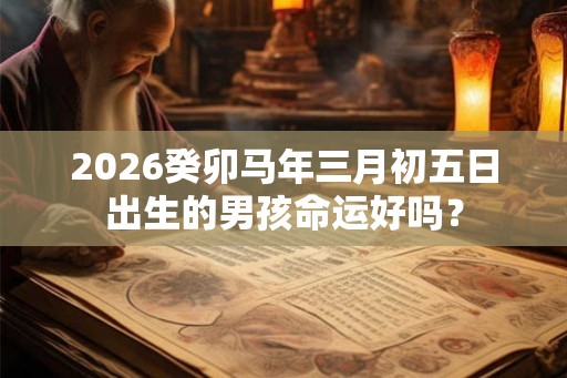 2026癸卯马年三月初五日出生的男孩命运好吗？
