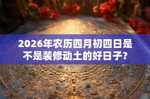 2026年农历四月初四日是不是装修动土的好日子？