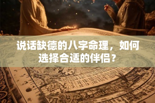 说话缺德的八字命理，如何选择合适的伴侣？