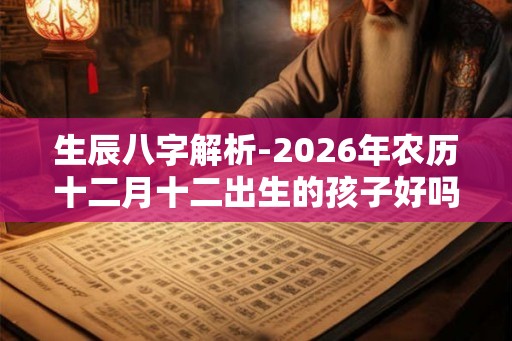 生辰八字解析-2026年农历十二月十二出生的孩子好吗