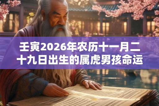 壬寅2026年农历十一月二十九日出生的属虎男孩命运分析