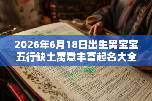 2026年6月18日出生男宝宝五行缺土寓意丰富起名大全