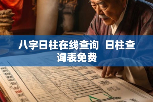 八字日柱在线查询  日柱查询表免费
