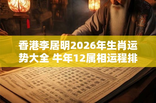 香港李居明2026年生肖运势大全 牛年12属相运程排名完整版