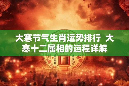 大寒节气生肖运势排行  大寒十二属相的运程详解