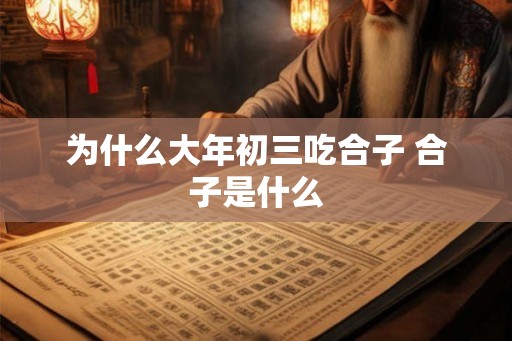 为什么大年初三吃合子 合子是什么