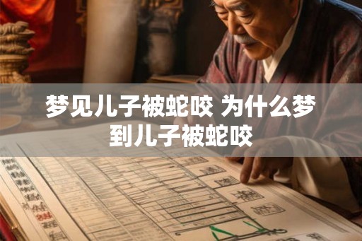 梦见儿子被蛇咬 为什么梦到儿子被蛇咬