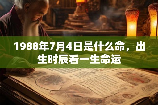 1988年7月4日是什么命，出生时辰看一生命运