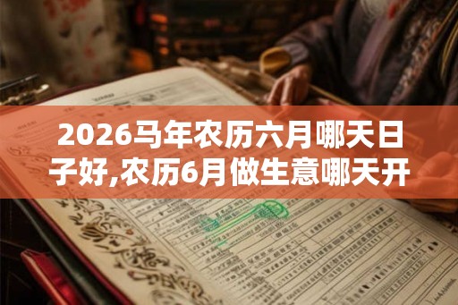 2026马年农历六月哪天日子好,农历6月做生意哪天开业好