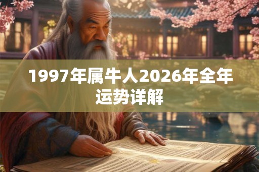 1997年属牛人2026年全年运势详解