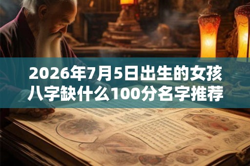 2026年7月5日出生的女孩八字缺什么100分名字推荐！
