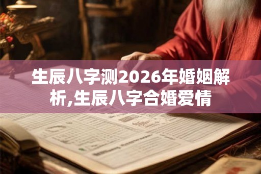 生辰八字测2026年婚姻解析,生辰八字合婚爱情