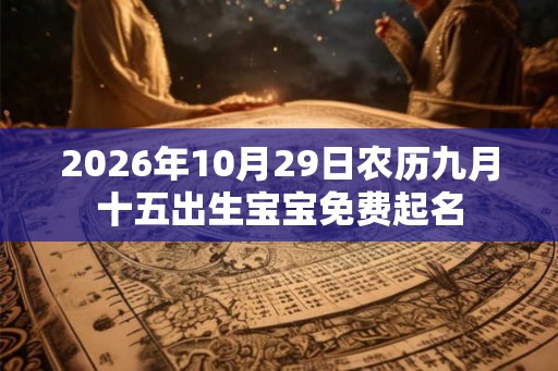 2026年10月29日农历九月十五出生宝宝免费起名