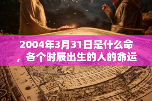 2004年3月31日是什么命，各个时辰出生的人的命运