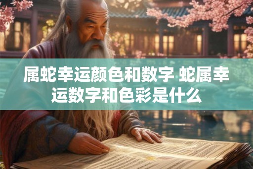 属蛇幸运颜色和数字 蛇属幸运数字和色彩是什么