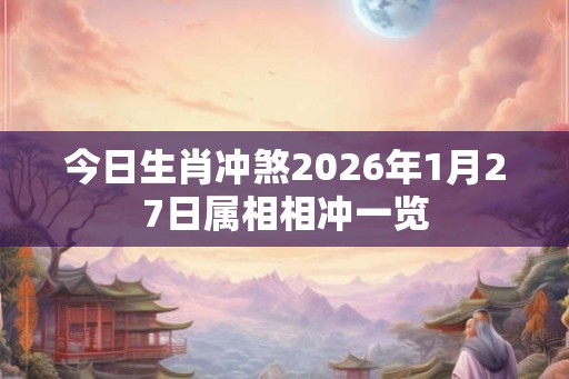 今日生肖冲煞2026年1月27日属相相冲一览 今日生肖冲煞2026年1月27日属相相冲一览