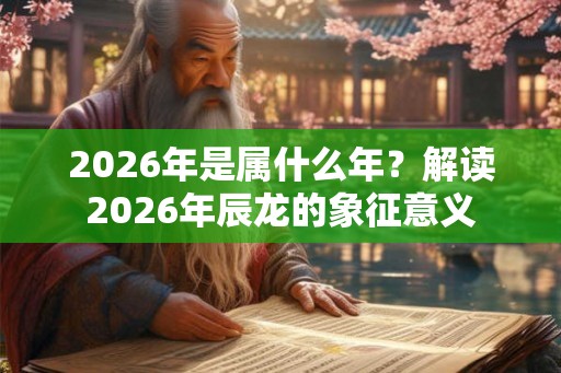 2026年是属什么年？解读2026年辰龙的象征意义