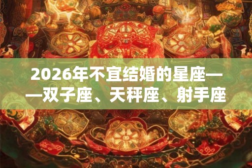 2026年不宜结婚的星座——双子座、天秤座、射手座! 2026年不宜结婚的星座——双子座、天秤座、射手座!