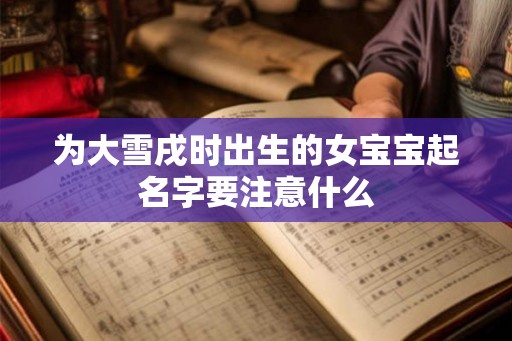 为大雪戌时出生的女宝宝起名字要注意什么 为大雪戌时出生的女宝宝起名字要注意什么