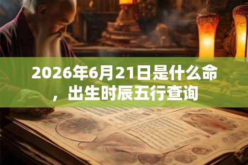 2026年6月21日是什么命，出生时辰五行查询