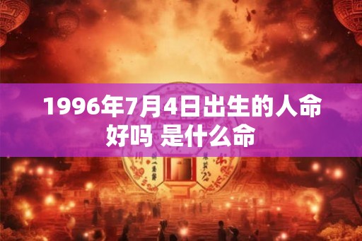 1996年7月4日出生的人命好吗 是什么命
