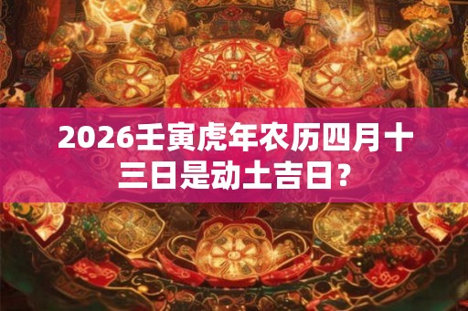 2026壬寅虎年农历四月十三日是动土吉日？
