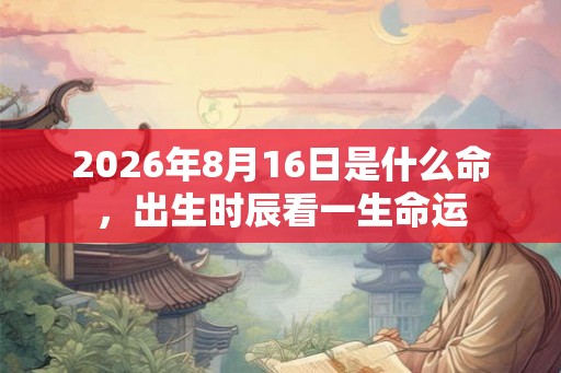 2026年8月16日是什么命，出生时辰看一生命运