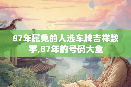 87年属兔的人选车牌吉祥数字,87年的号码大全