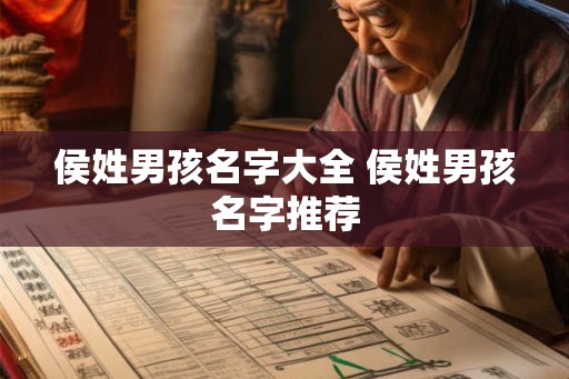 侯姓男孩名字大全 侯姓男孩名字推荐