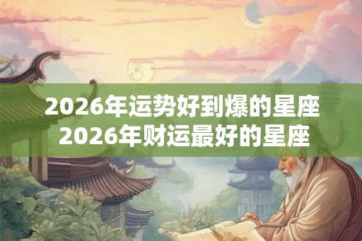 2026年运势好到爆的星座 2026年财运最好的星座