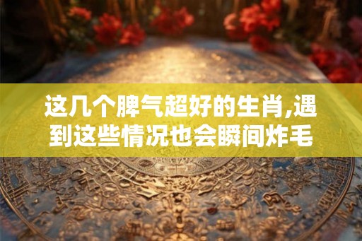 这几个脾气超好的生肖,遇到这些情况也会瞬间炸毛