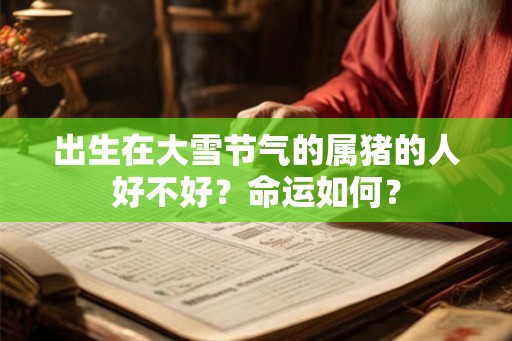 出生在大雪节气的属猪的人好不好?命运如何? 出生在大雪节气的属猪的人好不好?命运如何?