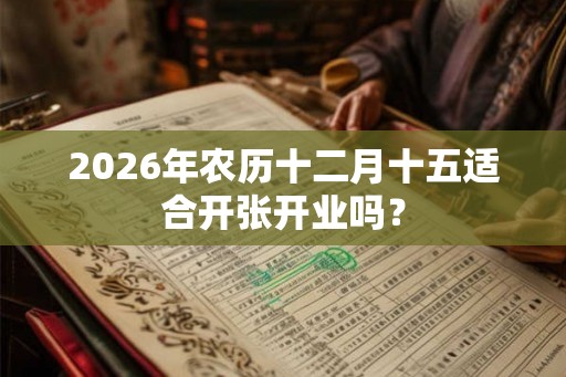 2026年农历十二月十五适合开张开业吗？